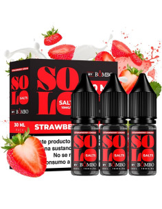 SALES SOLO SALTS STRAWBERRY CREAM 30ML (Pack de 3x10ml) BY BOMBO