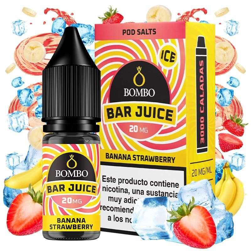 Sales de Nicotina Bar Juice by Bombo Banana Strawberry Ice – 10 ml