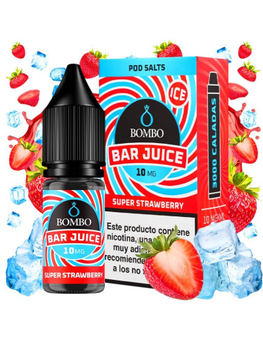 Sales de Nicotina Bar Juice by Bombo - Super Strawberry Ice 10ml | Bengala Spain