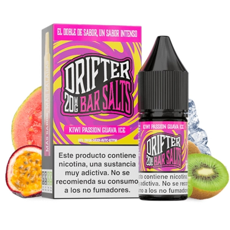 Sales de Nicotina Drifter Bar Salts - Kiwi Passion Guava Ice 10ml | Bengala Spain