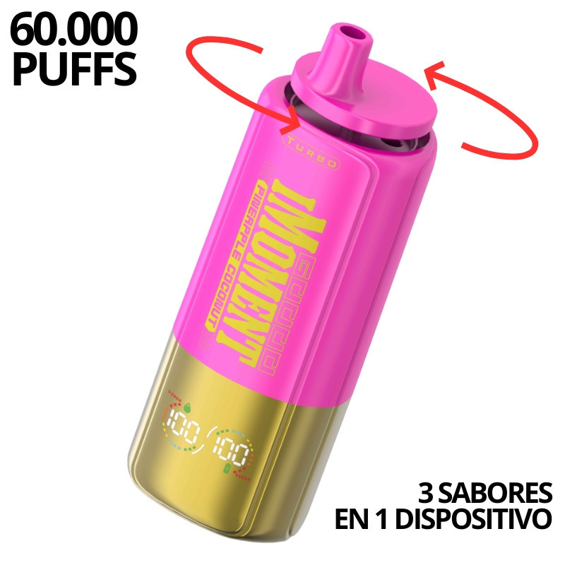 POD DESECHABLE IMOMENT TURBO (WATERMELON ICE / PINEAPPLE COCONUT / STRAWBERRY KIWI) 60K