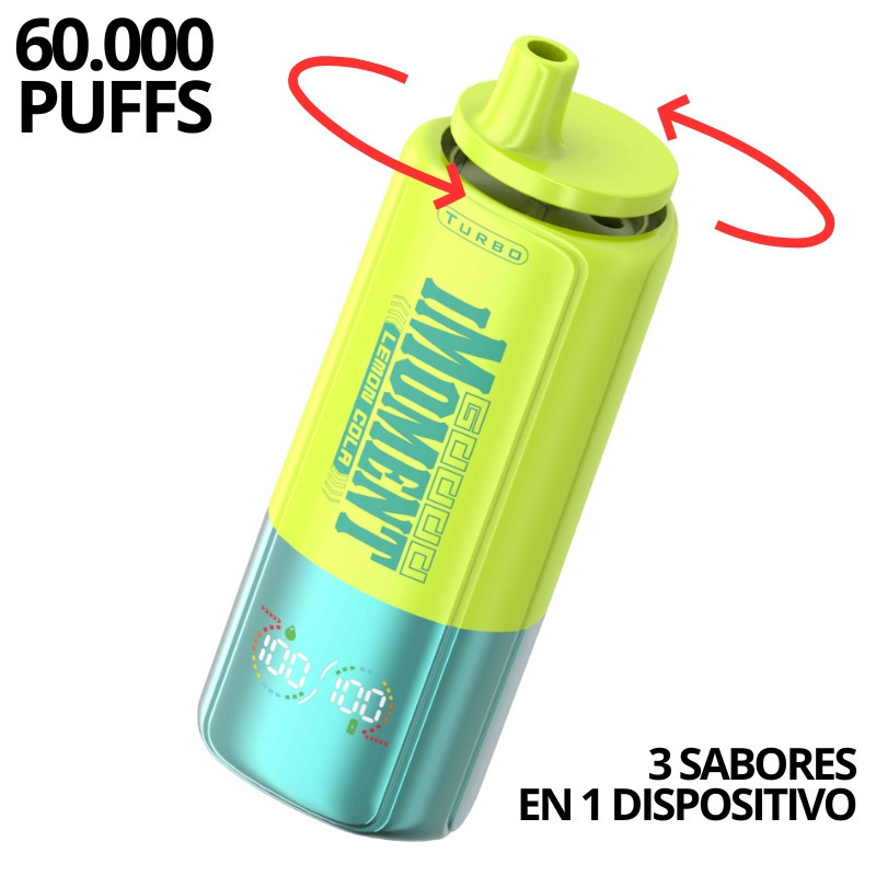 POD DESECHABLE IMOMENT TURBO (TRIPLE MELON / LEMON COLA / BLUEBERRY ICE) 60K