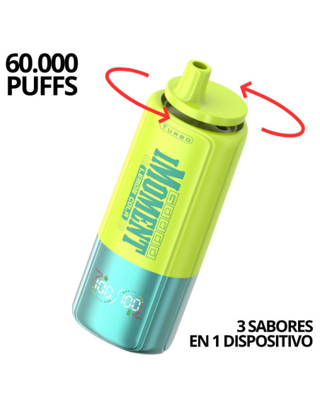 Pod Desechable iMoment Turbo 60K – Triple Melon / Lemon Cola / Blueberry Ice · Calada directa y larga duración
