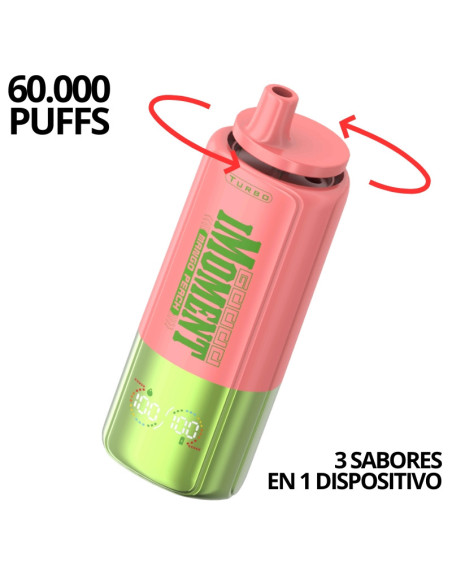 Pod Desechable iMoment Turbo 60K – Strawberry Kiwi / Watermelon Ice / Mango Peach · Calada directa y larga duración