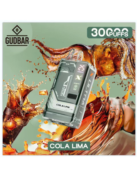 Pod Desechable Gudbar – Cola Lima · Calada directa y uso sencillo