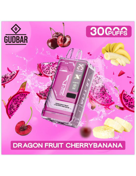 Pod Desechable Gudbar – Dragon Fruit Cherry Banana · Calada directa y perfil afrutado