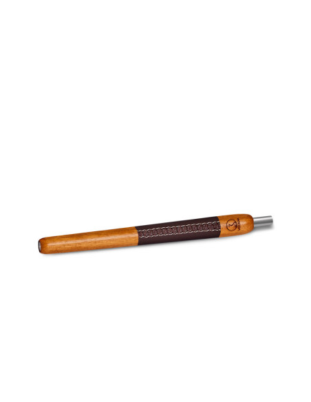 BOQUILLA WOOKAH IROKO BROWN LEATHER