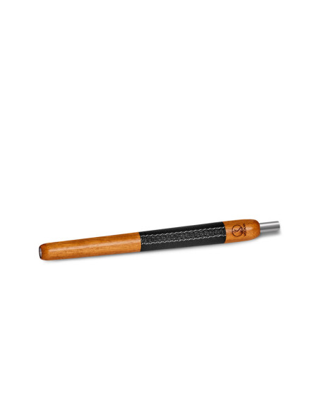 BOQUILLA WOOKAH IROKO BLACK LEATHER