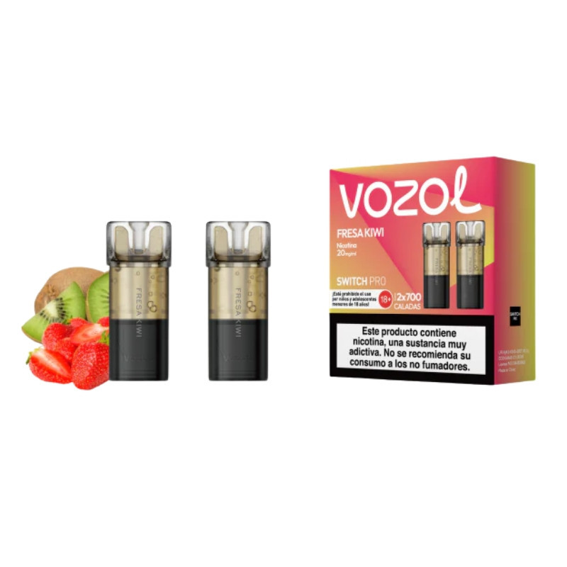 Cápsula Vozol Switch Pro Fresa Kiwi | Pack 2 Pods 700 Caladas