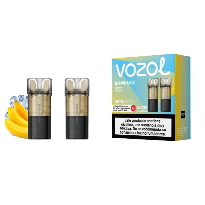 Cápsula Vozol Switch Pro Banana Ice | Pack 2 Pods 700 Caladas