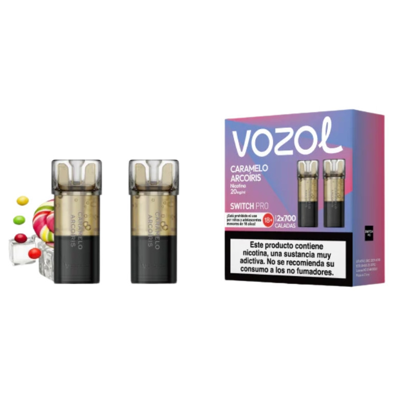 Cápsula Vozol Switch Pro Caramelo Arcoíris | Pack 2 Pods 700 Caladas