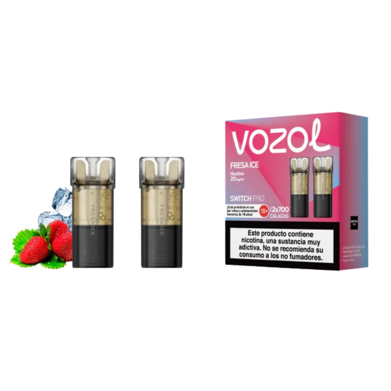 Cápsula Vozol Switch Pro Fresa Ice | Pack 2 Pods 700 Caladas