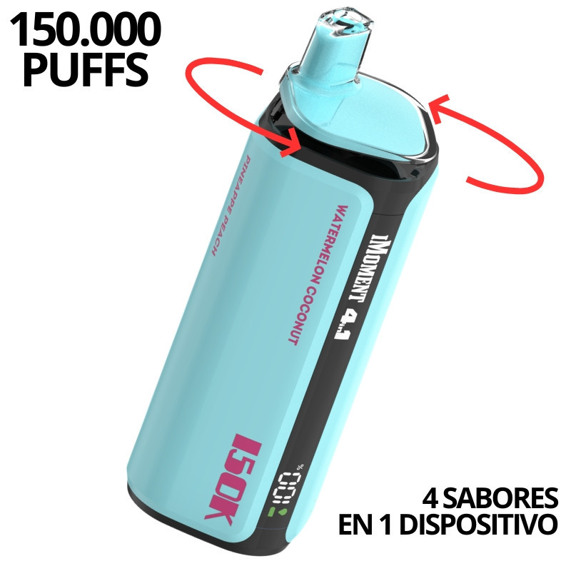 iMoment 4 en 1 150K · Sandía/Fresa/Limón/Piña | Bengala