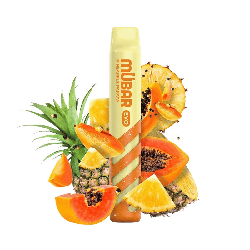 CAJA POD DESECHABLE MUBAR EVO 800 10UD - PINEAPPLE PAPAYA