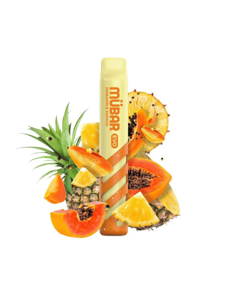 CAJA POD DESECHABLE MUBAR EVO 800 10UD - PINEAPPLE PAPAYA