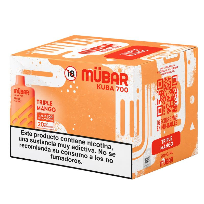 CAJA POD DESECHABLE MUBAR KUBA 700 10UD - TRIPLE MANGO
