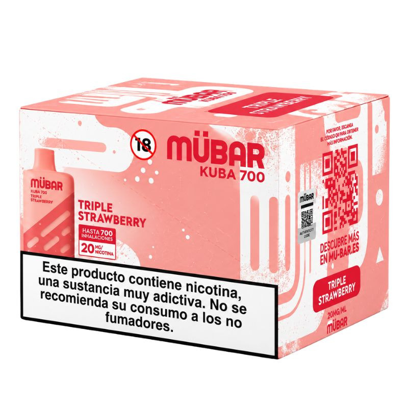 CAJA POD DESECHABLE MUBAR KUBA 700 10UD - TRIPLE STRAWBERRY