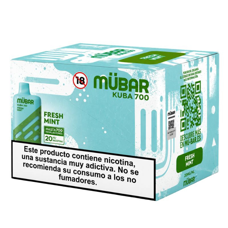 CAJA POD DESECHABLE MUBAR KUBA 700 10UD - FRESH MINT
