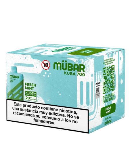 CAJA POD DESECHABLE MUBAR KUBA 700 10UD - FRESH MINT