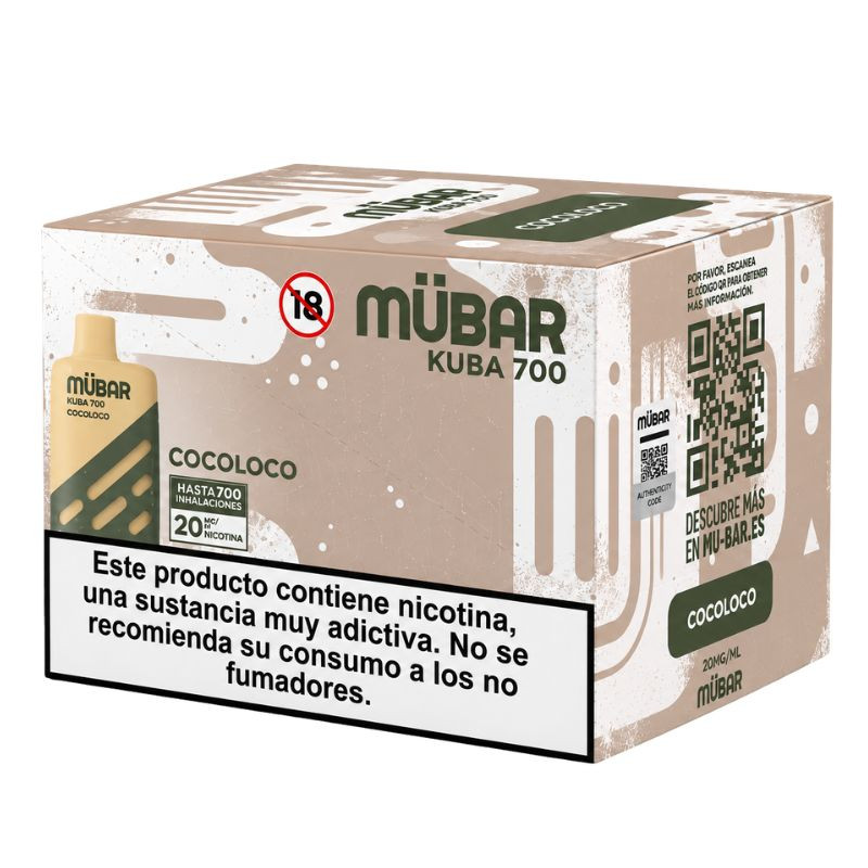 CAJA POD DESECHABLE MUBAR KUBA 700 10UD - COCOLOCO