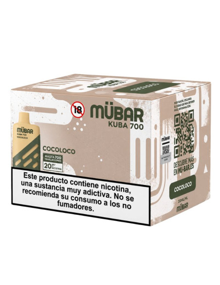 CAJA POD DESECHABLE MUBAR KUBA 700 10UD - COCOLOCO