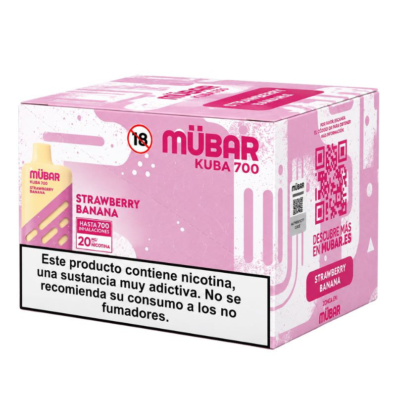 CAJA POD DESECHABLE MUBAR KUBA 700 10UD - STRAWBERRY BANANA
