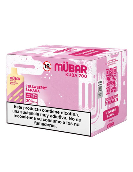 CAJA POD DESECHABLE MUBAR KUBA 700 10UD - STRAWBERRY BANANA