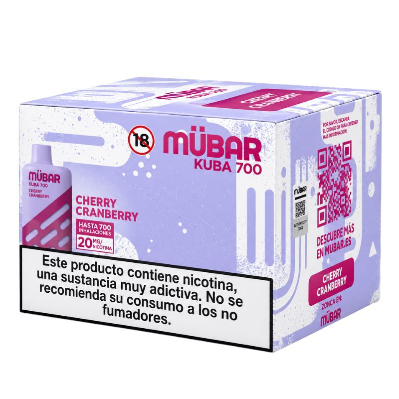 CAJA POD DESECHABLE MUBAR KUBA 700 10UD - CHERRY CRANBERRY