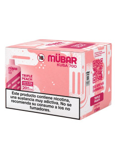 CAJA POD DESECHABLE MUBAR KUBA 700 10UD - TRIPLE PEACH