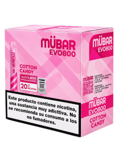 CAJA POD DESECHABLE MUBAR EVO 800 10UD - COTTON CANDY