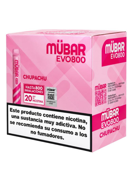 CAJA POD DESECHABLE MUBAR EVO 800 10UD - CHUPACHU