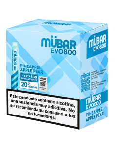 CAJA POD DESECHABLE MUBAR EVO 800 10UD - PINEAPPLE APPLE PEAR