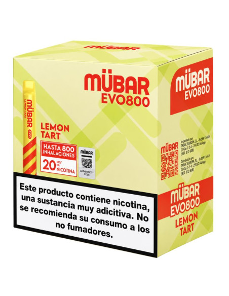 CAJA POD DESECHABLE MUBAR EVO 800 10UD - LEMON TART